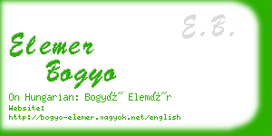 elemer bogyo business card